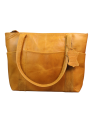 Madosh Genuine Leather Yellow Tote Bag Messenger Bag Ladies Purse Women's Shoulder Satchel Handbag